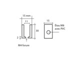 Massief messing glasplaatdrager 4803 voor 6-10 mm glas