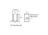 Massief messing glasplaatdrager 4803 voor 6-10 mm glas