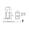 Massief messing glasplaatdrager 4804 voor 6-10 mm glas mat velours