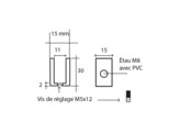 Massief messing glasplaatdrager 4804 voor 6-10 mm glas