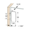 Scharnier 360 glas/hout rvs geborsteld