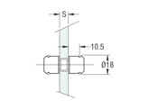 Dubbele glasplaatdrager rvs 304 naturel