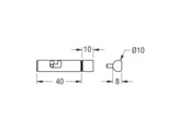 Uv-verlijmbaar penslot glas/glas O 10 mm naturel rvs