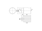 Cilindervormige deurknop 28T O30 transparant